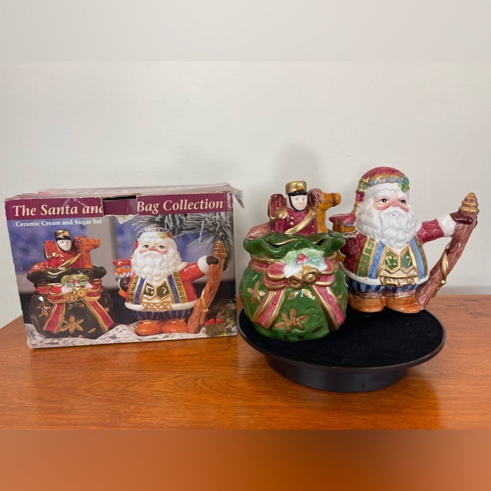 Ceramic creamer and sugar bowl set || Christmas creamer || Christmas sugar bowl